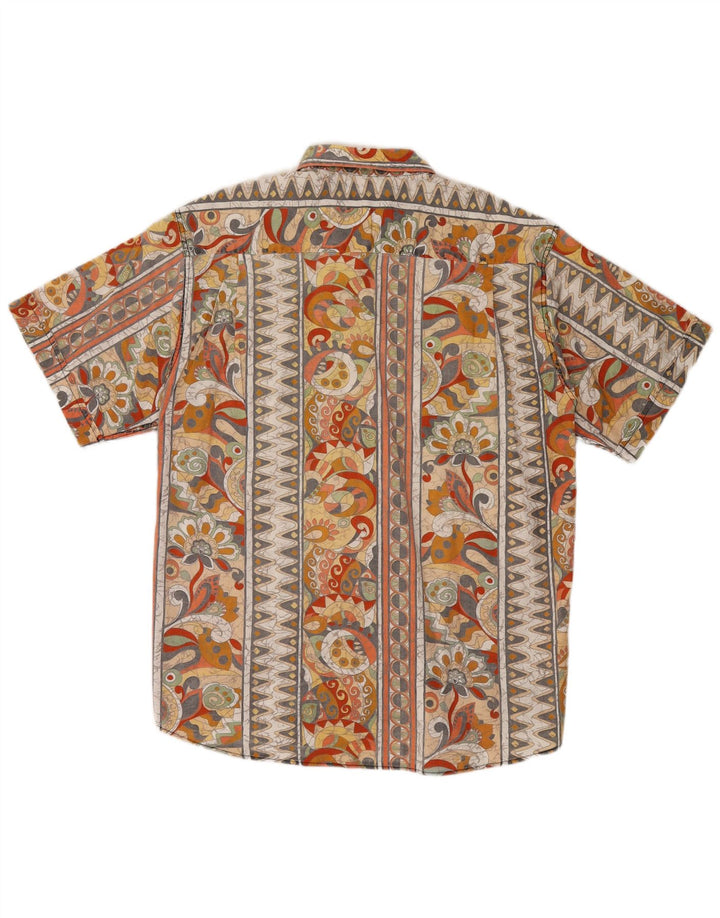 Vintage Mens Short Sleeve Shirt Large Multicoloured Floral