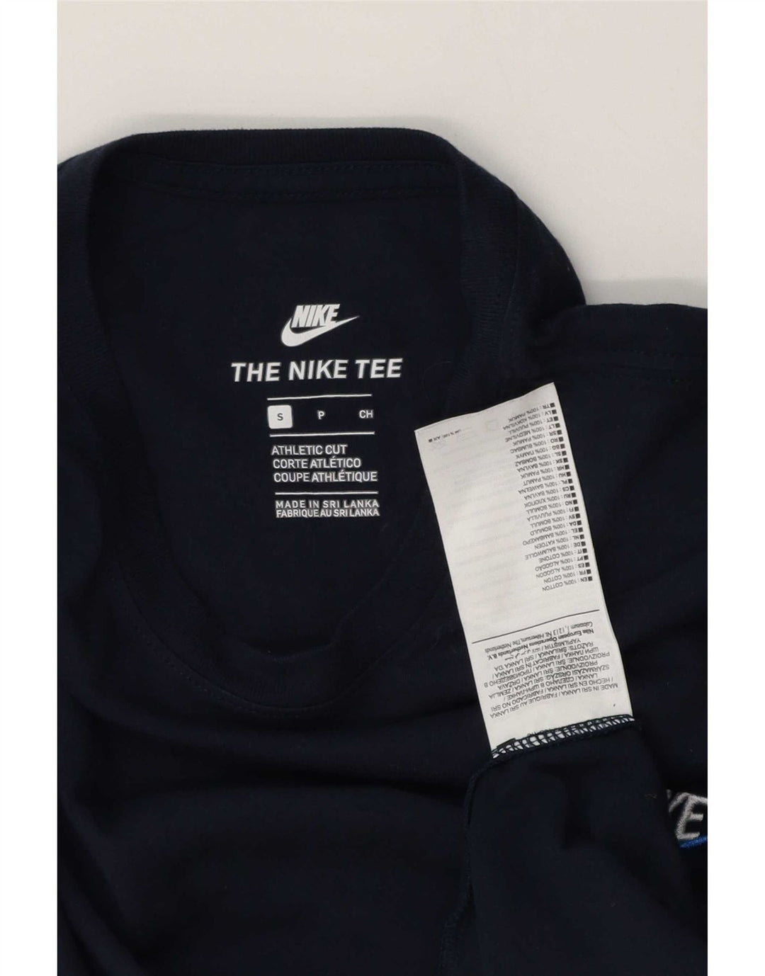 Nike Mens Athletic Cut T-Shirt Top Small Navy Blue Cotton