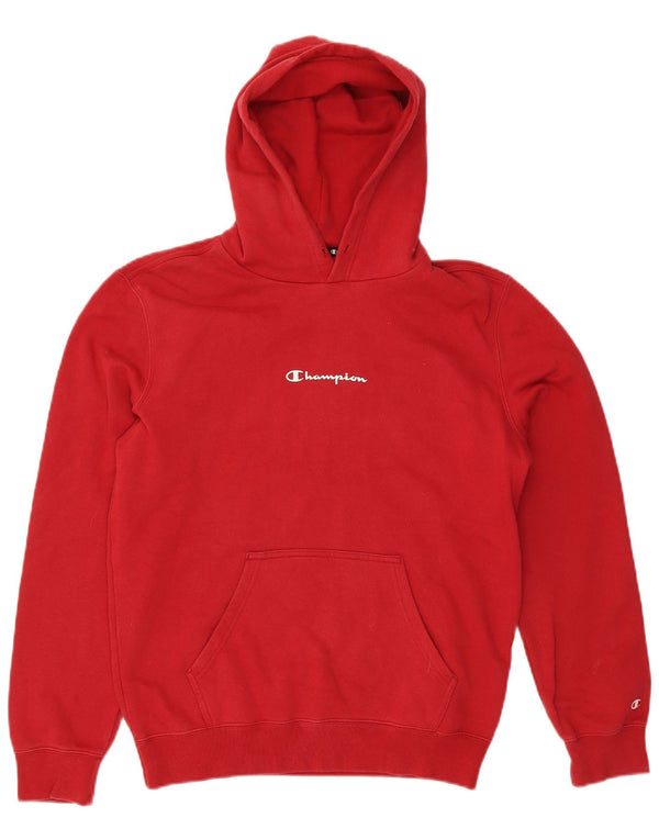 CHAMPION Mens Hoodie Jumper Medium Red Cotton