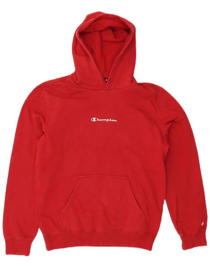 CHAMPION Mens Hoodie Jumper Medium Red Cotton