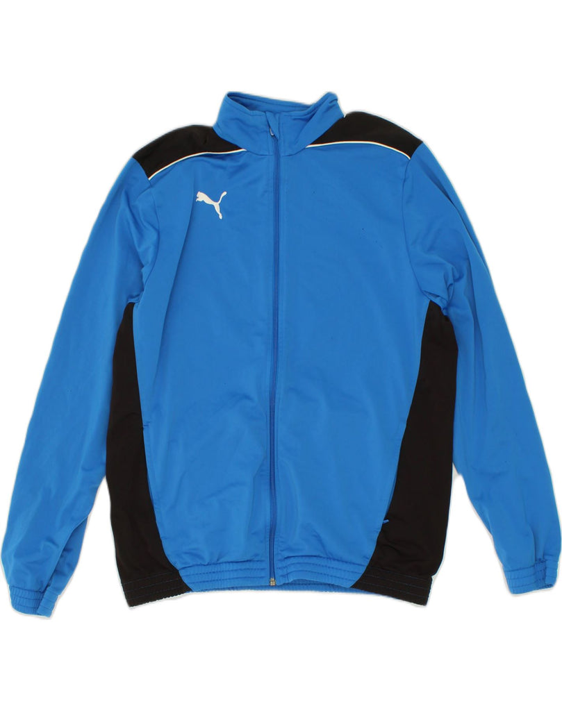 PUMA Mens Tracksuit Top Jacket XL Blue Colourblock Polyester | Vintage Puma | Thrift | Second-Hand Puma | Used Clothing | Messina Hembry 