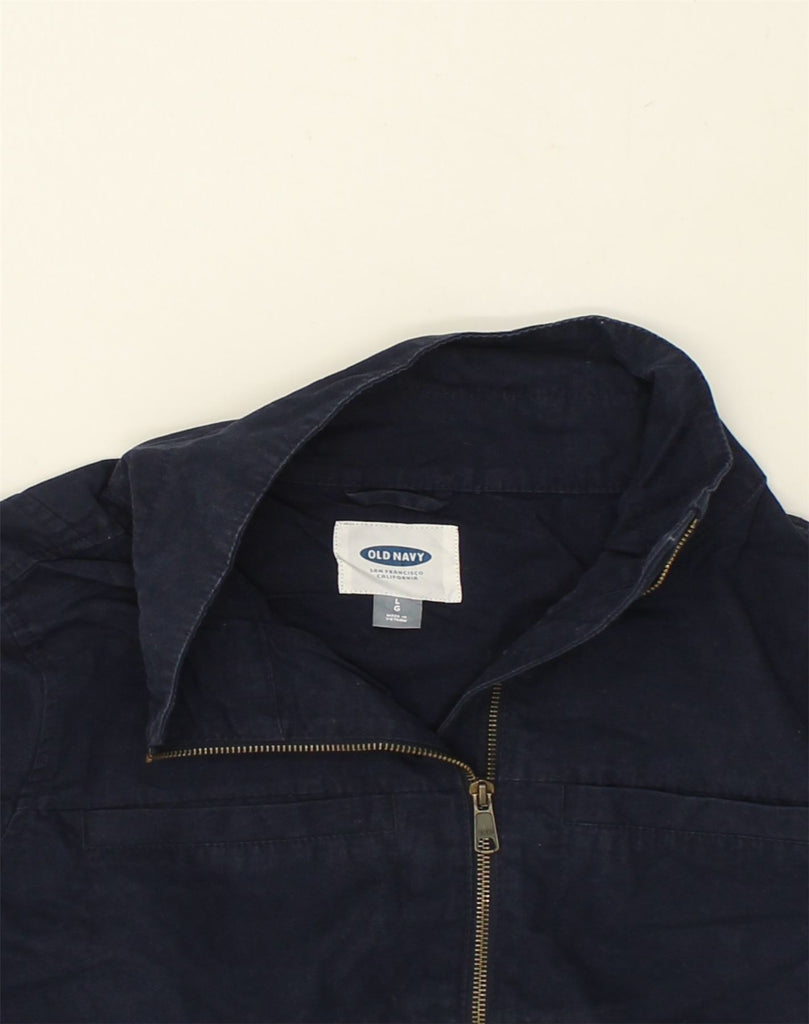 OLD NAVY Womens Utility Jacket UK 16 Large Navy Blue Cotton | Vintage Old Navy | Thrift | Second-Hand Old Navy | Used Clothing | Messina Hembry 