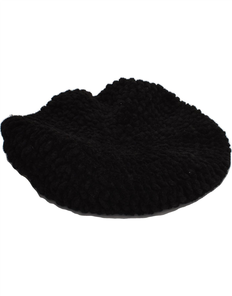 VINTAGE Womens Knit Beret Hat One Size Black | Vintage Vintage | Thrift | Second-Hand Vintage | Used Clothing | Messina Hembry 