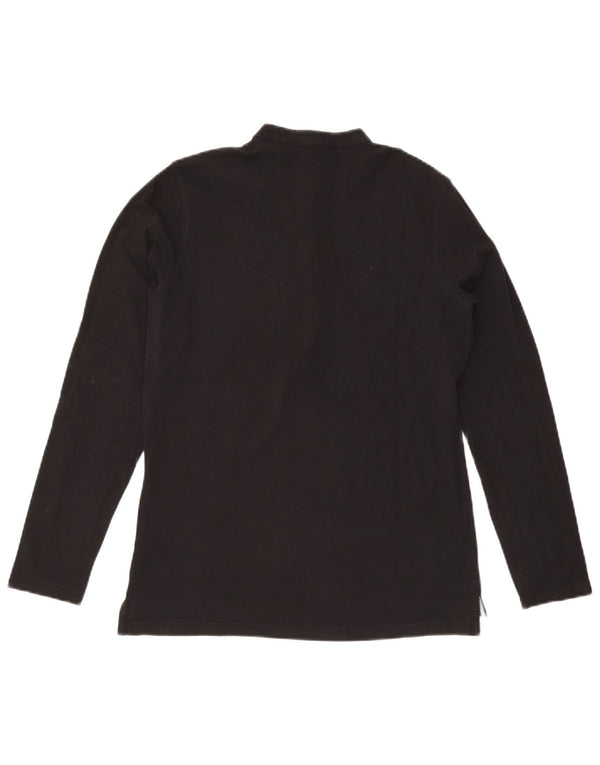 Slam Womens Top Long Sleeve UK 12 Medium Black Cotton