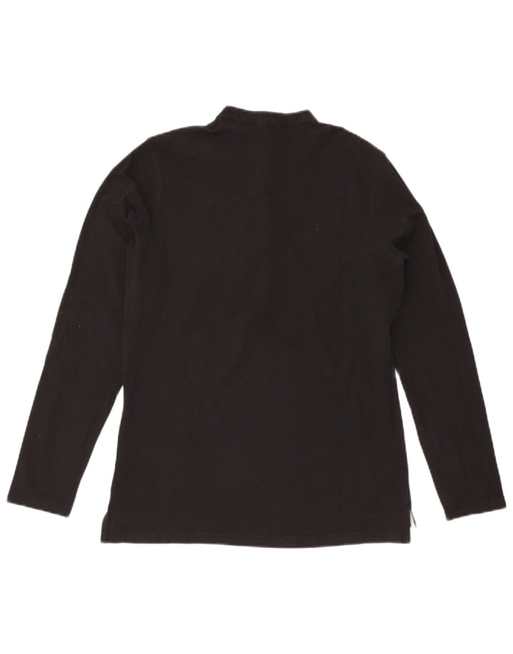 Slam Womens Top Long Sleeve UK 12 Medium Black Cotton