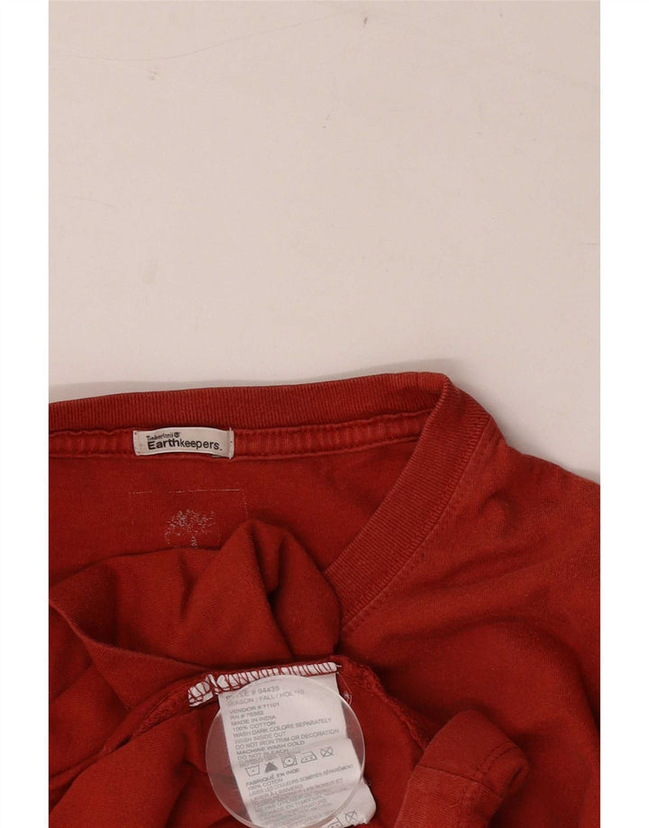 Timberland Mens Earthkeepers Graphic Top Long Sleeve Medium Red Cotton