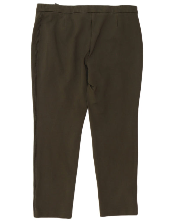 Marks & Spencer Womens Short Casual Trousers UK 14 Large W34 L26 Khaki