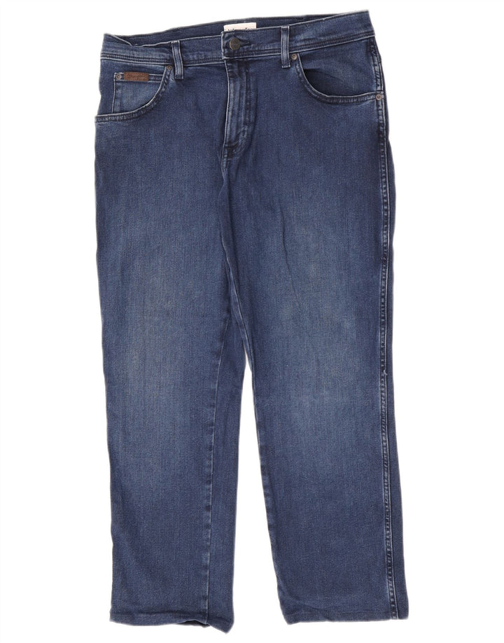 Wrangler Mens Texas Slim Jeans W32 L26 Navy Blue Cotton
