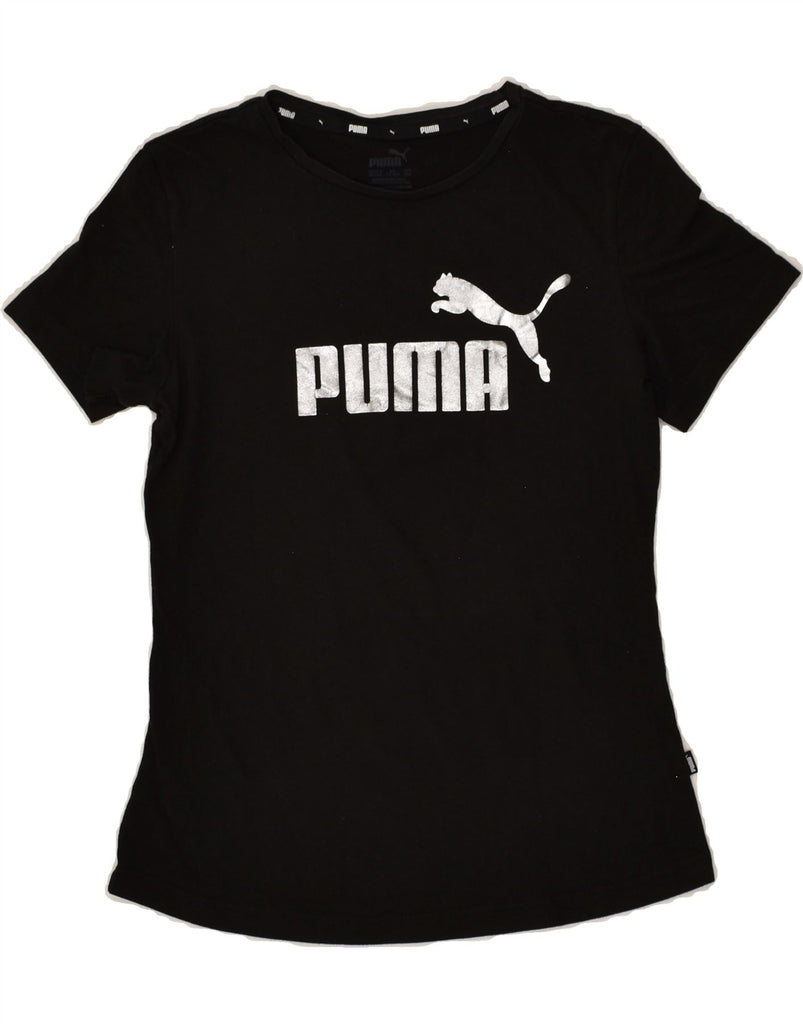 PUMA Girls Graphic T-Shirt Top 13-14 Years Black Cotton | Vintage Puma | Thrift | Second-Hand Puma | Used Clothing | Messina Hembry 