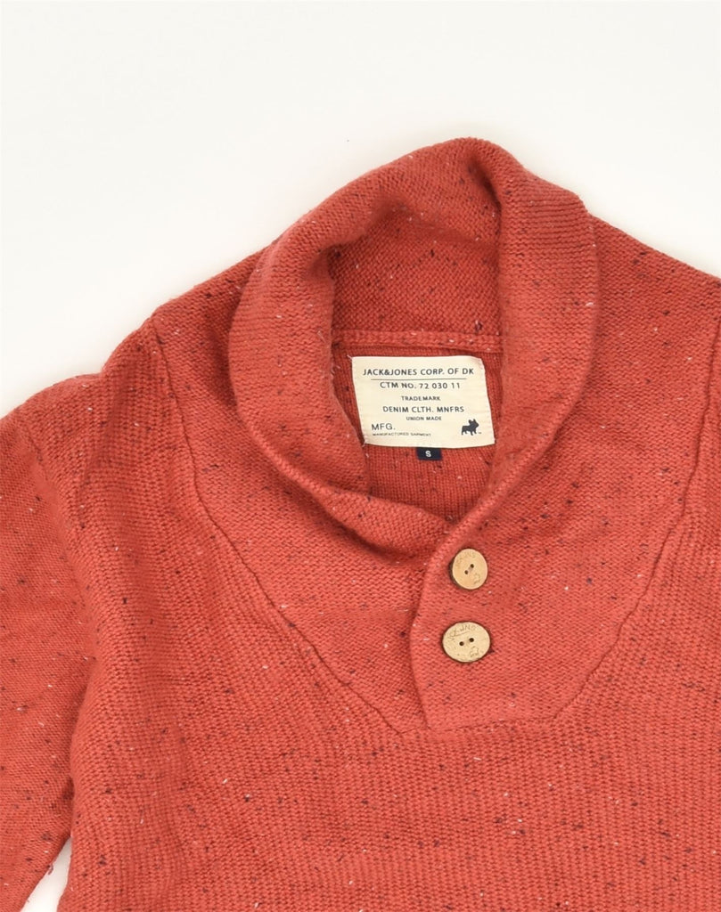 JACK & JONES Mens Shawl Neck Jumper Sweater Small Red Flecked Acrylic | Vintage Jack & Jones | Thrift | Second-Hand Jack & Jones | Used Clothing | Messina Hembry 