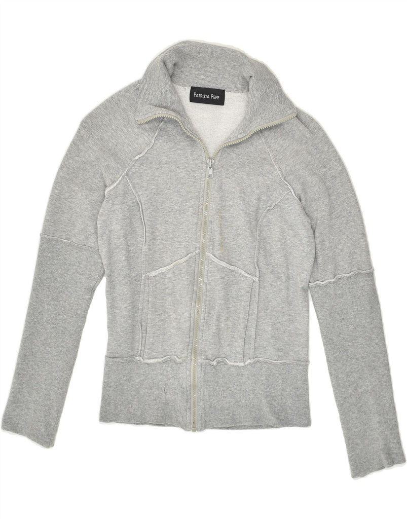 PATRIZIA PEPE Womens Tracksuit Top Jacket UK 8 Small Grey | Vintage Patrizia Pepe | Thrift | Second-Hand Patrizia Pepe | Used Clothing | Messina Hembry 