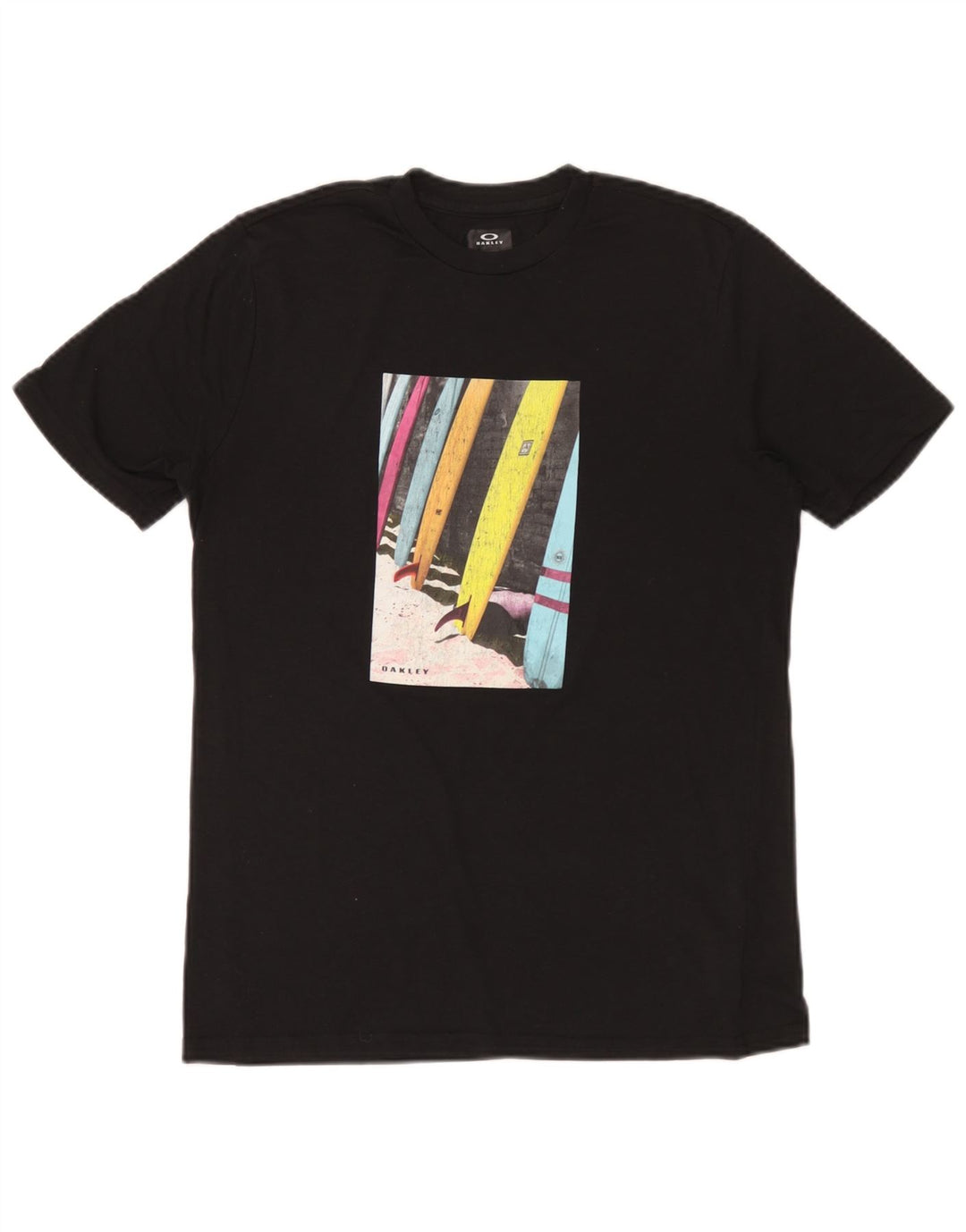 Oakley Mens Regular Fit Graphic T-Shirt Top XS Black Polyester