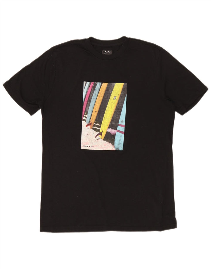 Oakley Mens Regular Fit Graphic T-Shirt Top XS Black Polyester