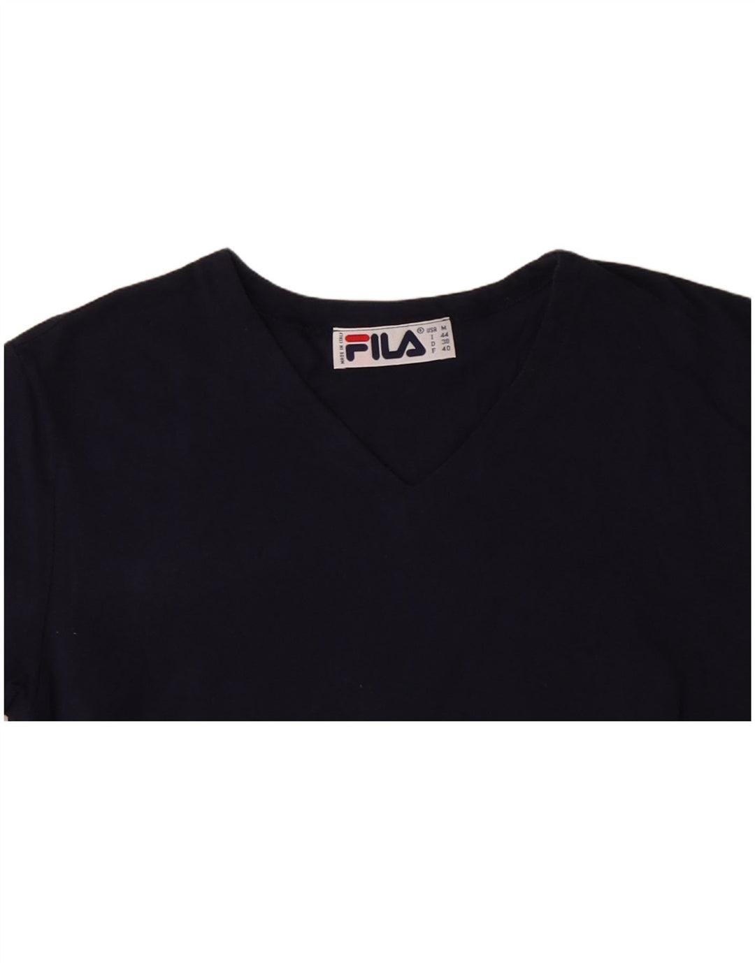 FILA Womens T-Shirt Top IT 44 Medium Navy Blue Cotton