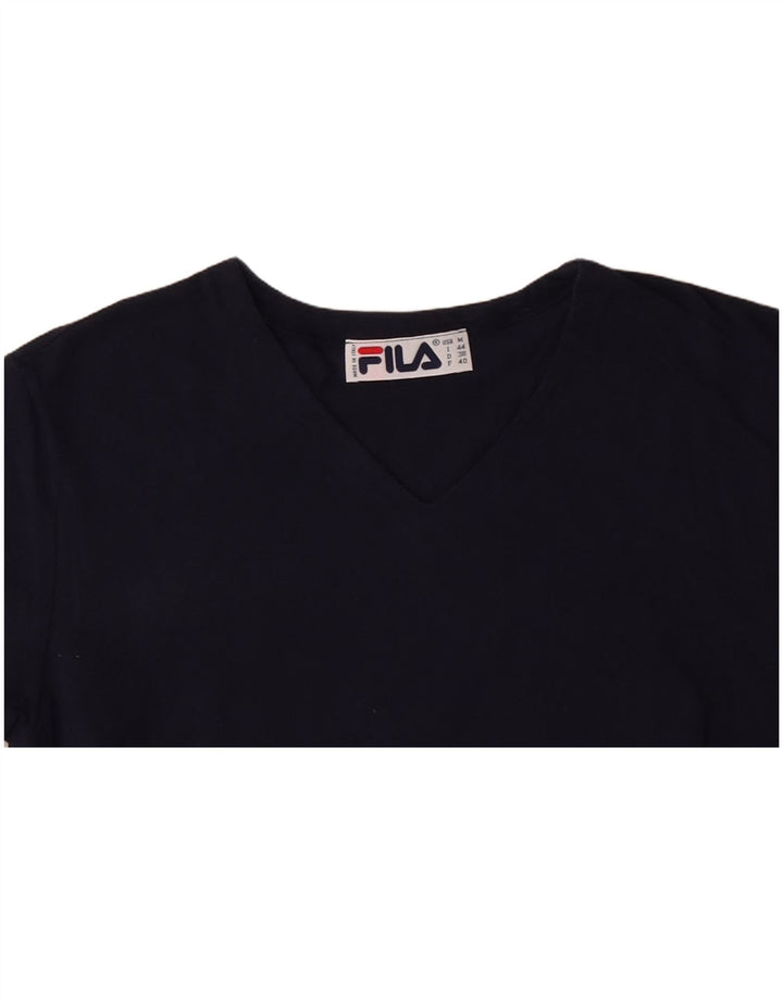 FILA Womens T-Shirt Top IT 44 Medium Navy Blue Cotton