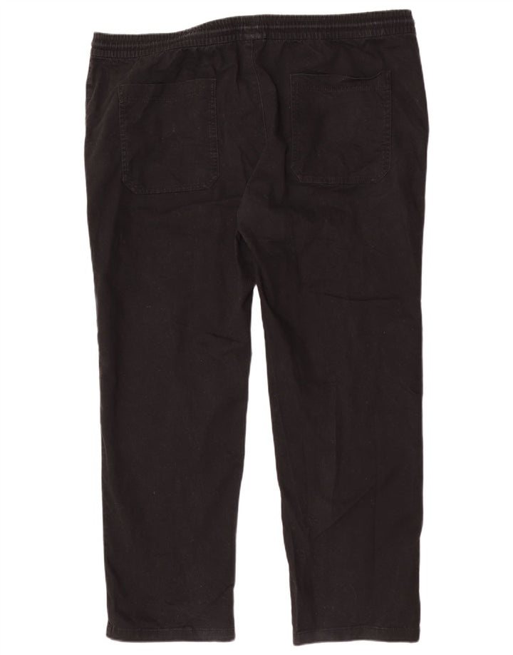 Marks & Spencer Mens Straight Trousers W42 L29 Black Cotton