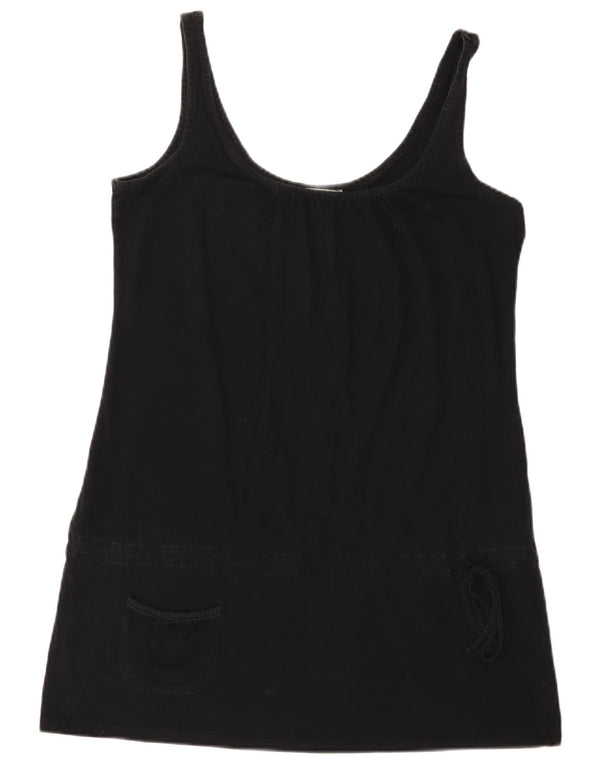 Marks & Spencer Womens Slip Dress UK 14 Large Black Cotton