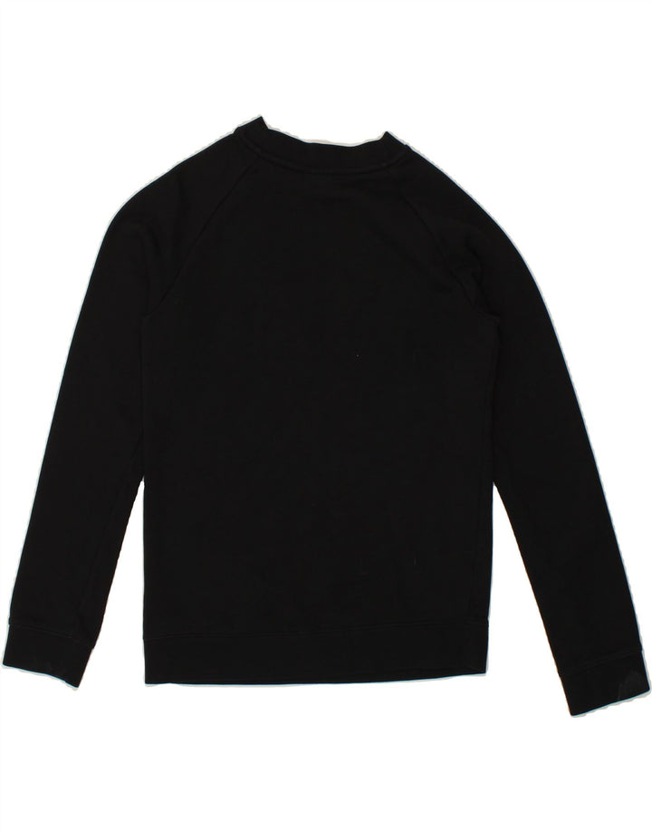 ADIDAS Womens Graphic Sweatshirt Jumper UK 8 Small Black Cotton Vintage Adidas and Second-Hand Adidas from Messina Hembry 