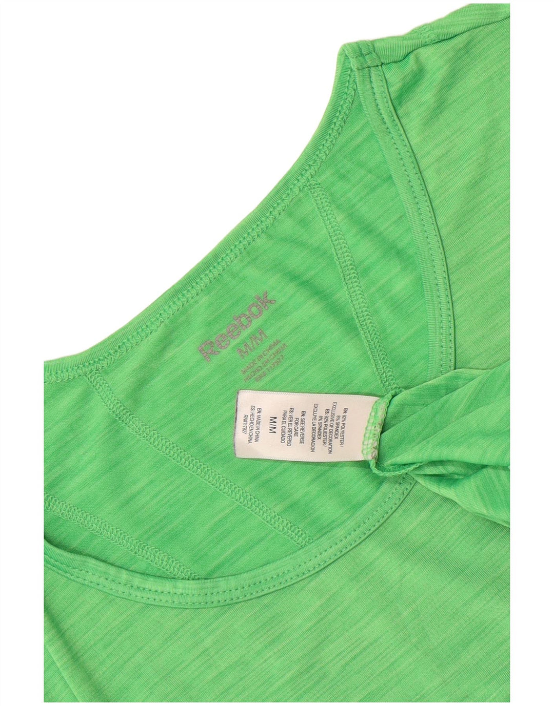 Reebok Womens T-Shirt Top UK 12 Medium Green Flecked Polyester