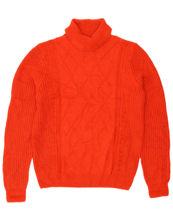 Marks & Spencer Womens Roll Neck Jumper Sweater UK 14 Medium Red Acrylic