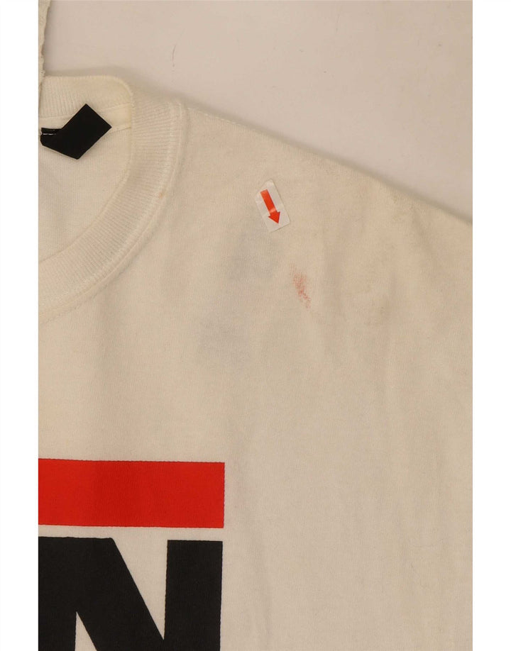 Vintage Mens Graphic T-Shirt Top Small White