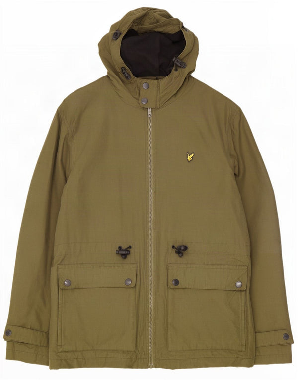 Lyle & Scott Mens Hooded Utility Jacket UK 40 Large Khaki Cotton