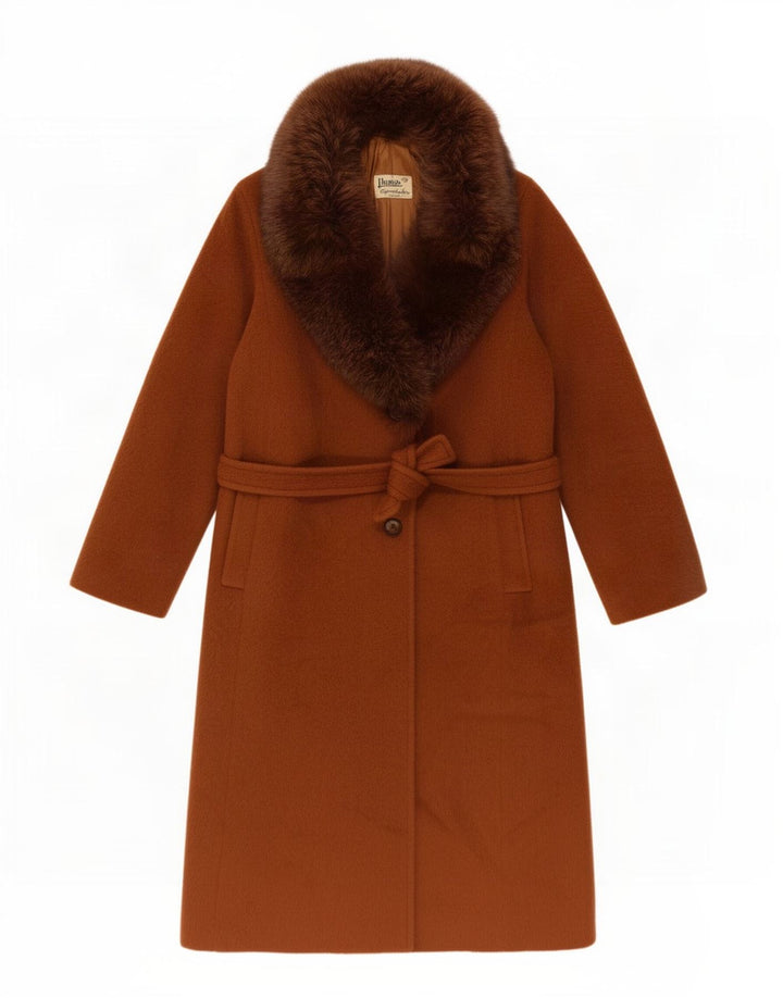 Herno Womens Overcoat EU 50 2XL Brown Mohair