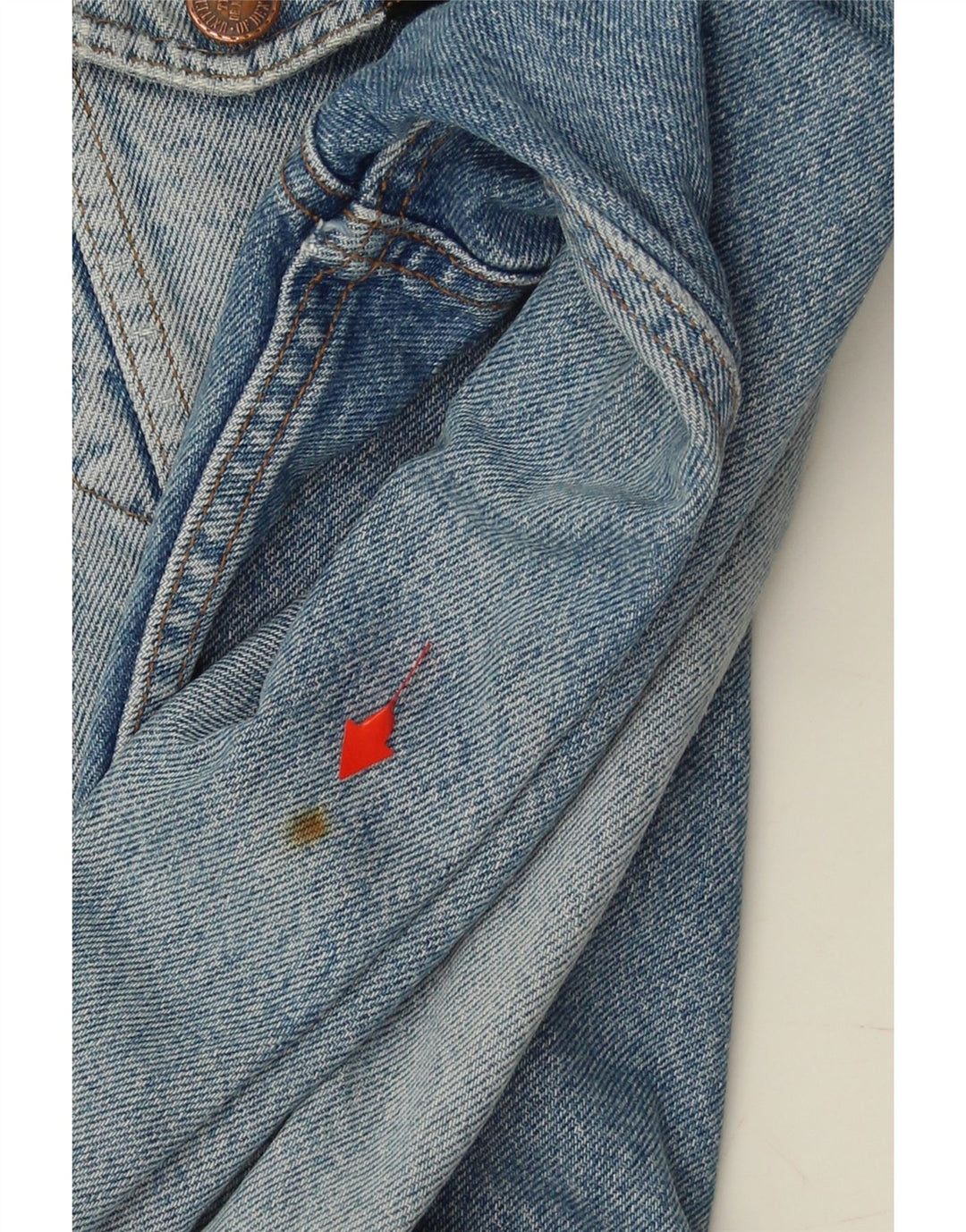 BENETTON Mens Denim Jacket IT 46 Small Blue Cotton Vintage Benetton and Second-Hand Benetton from Messina Hembry 