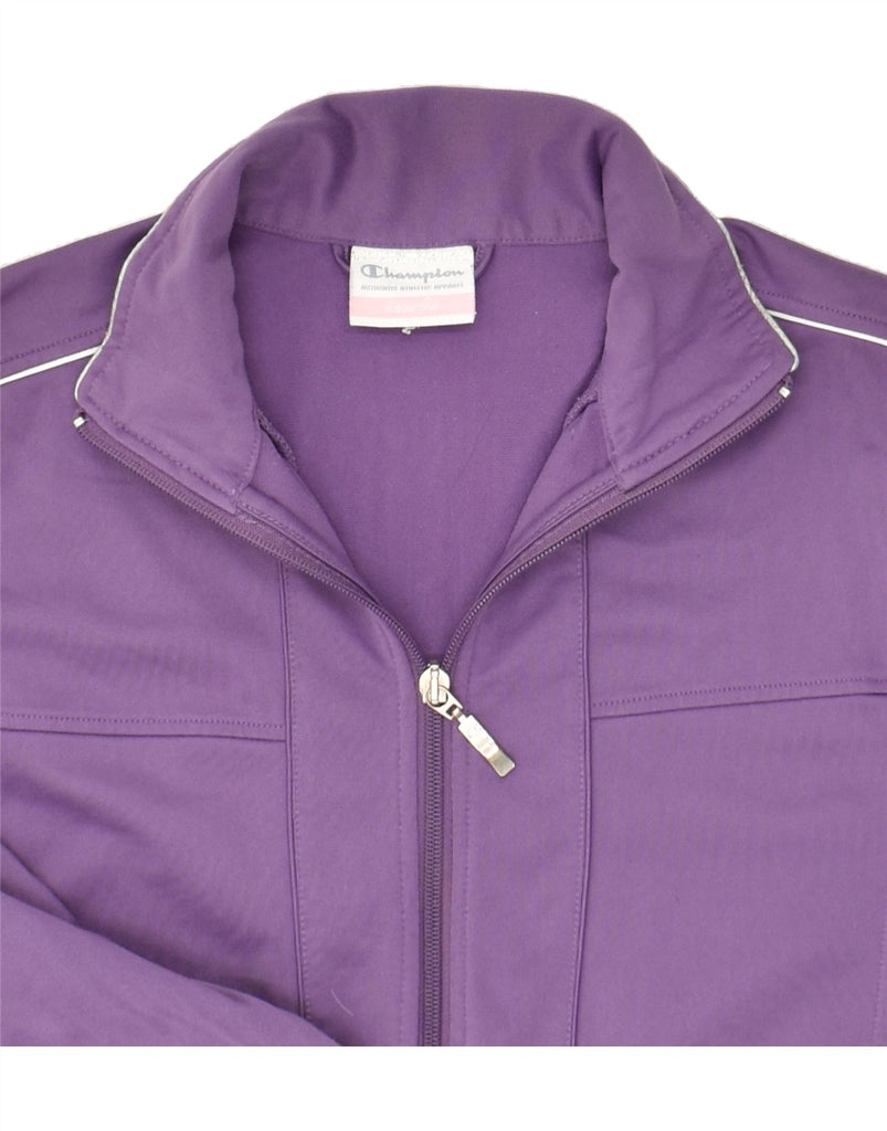 CHAMPION Womens Tracksuit Top Jacket UK 14 Large Purple | Vintage Champion | Thrift | Second-Hand Champion | Used Clothing | Messina Hembry 