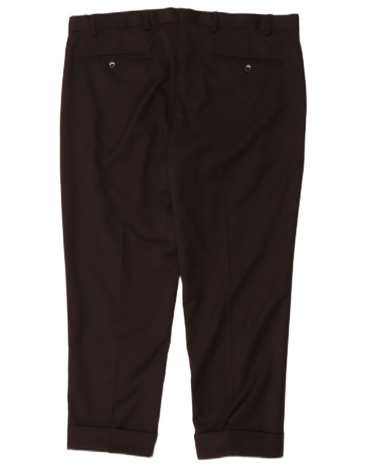 Marks & Spencer Mens Autograph Straight Suit Trousers W36 L26 Black Wool