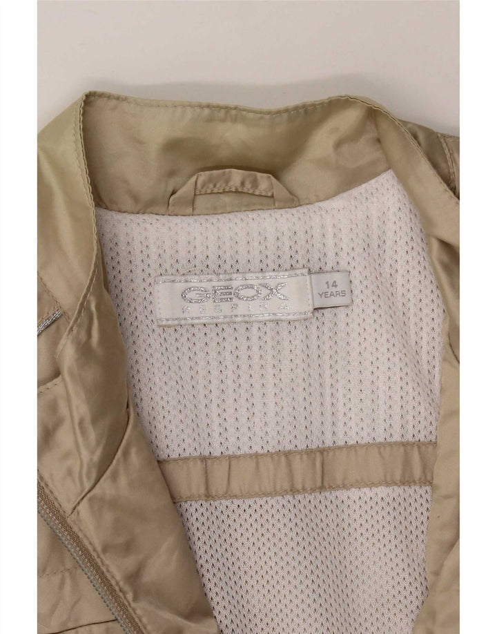 Geox Girls Respira Bomber Jacket 13-14 Years Beige Polyamide