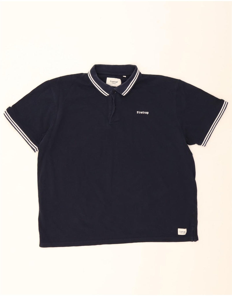 FIRETRAP Boys Polo Shirt 13-14 Years 3XL Navy Blue Cotton Vintage Firetrap and Second-Hand Firetrap from Messina Hembry 