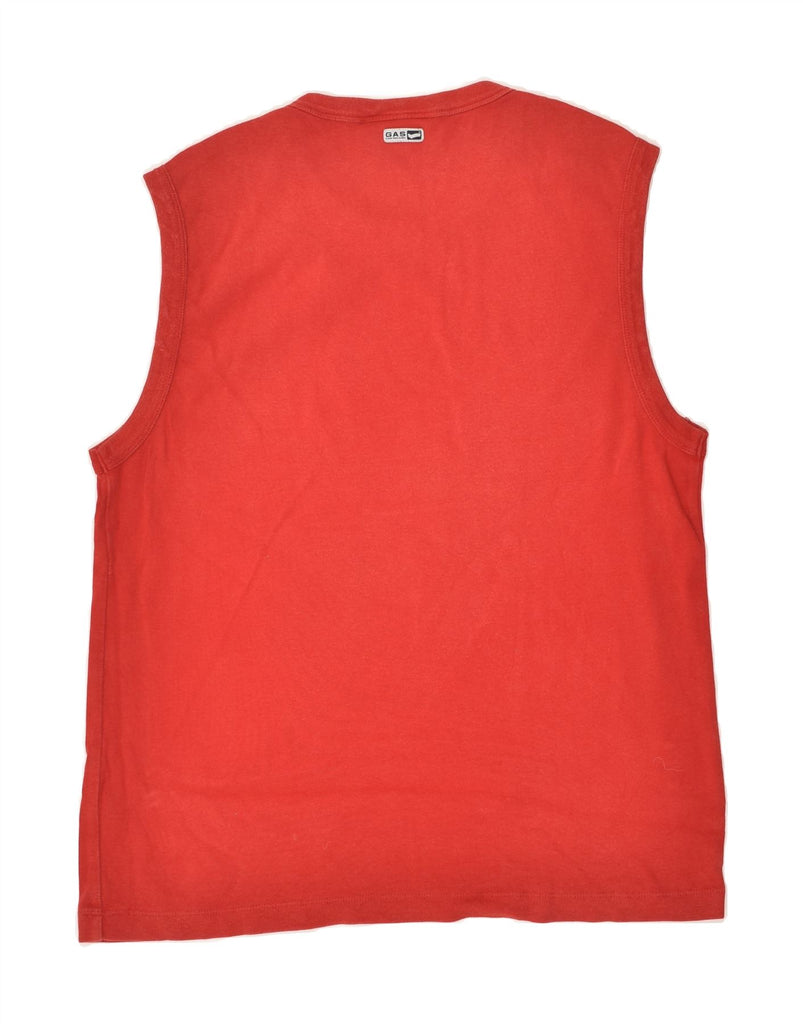 GAS Mens Vest Top XL Red Cotton | Vintage Gas | Thrift | Second-Hand Gas | Used Clothing | Messina Hembry 