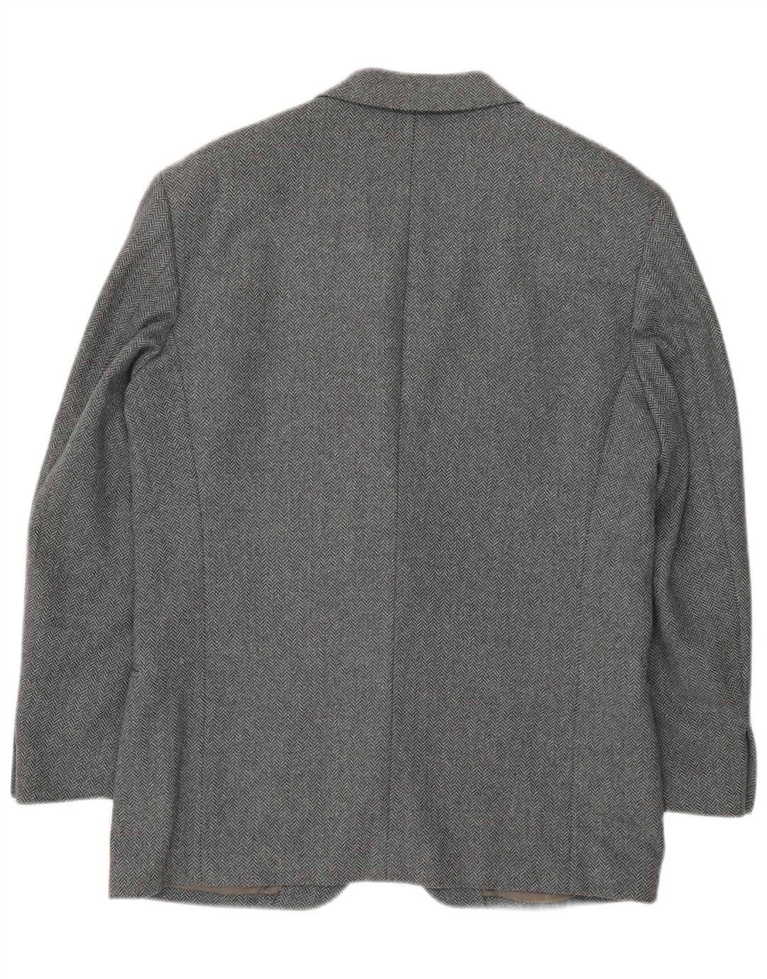 Valentino Mens 2 Button Blazer Jacket IT 50 Large Grey Herringbone Wool