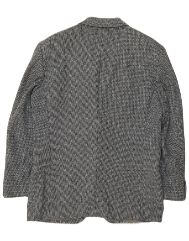 Valentino Mens 2 Button Blazer Jacket IT 50 Large Grey Herringbone Wool