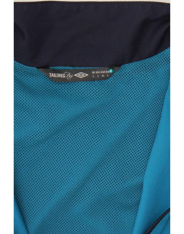 Umbro Mens Tracksuit Top Jacket Large Blue Colourblock