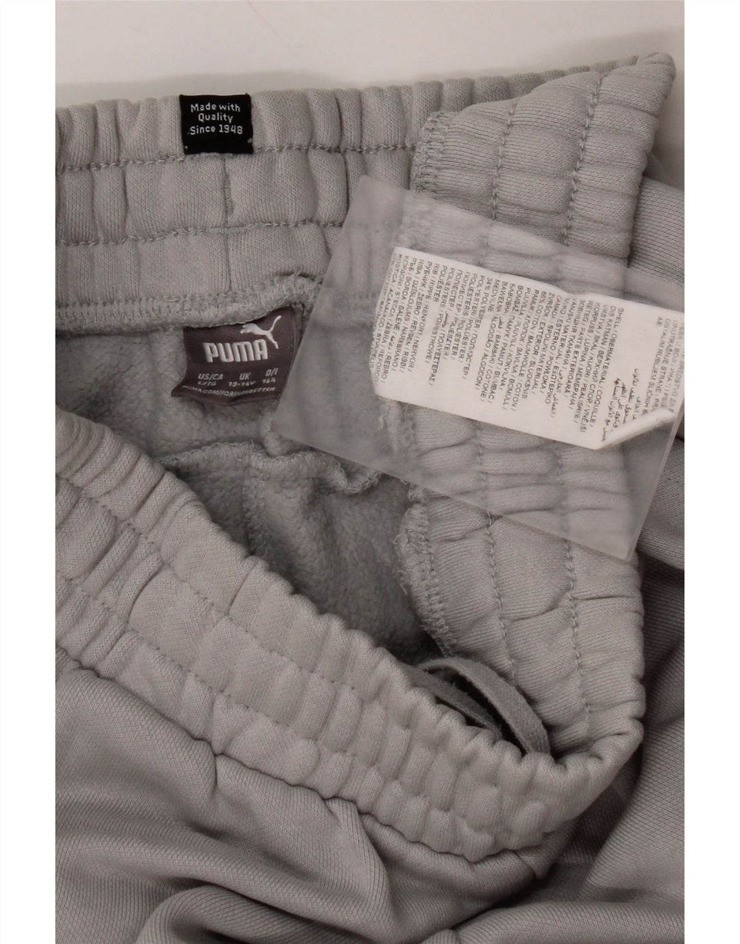 PUMA Boys Tracksuit Trousers Joggers 13-14 Years Grey Cotton