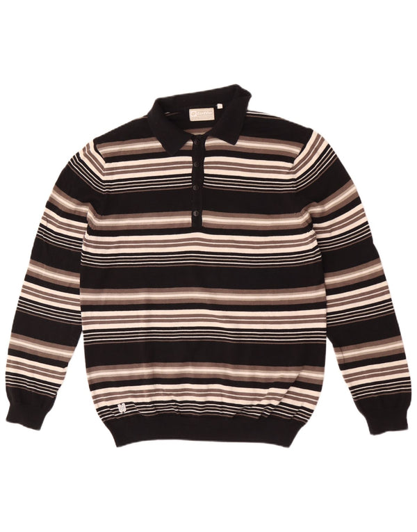 Lotto Womens Polo Neck Jumper Sweater UK 14 Large Multicoloured Striped