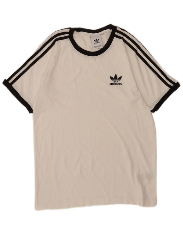 Adidas Mens T-Shirt Top Medium White Cotton