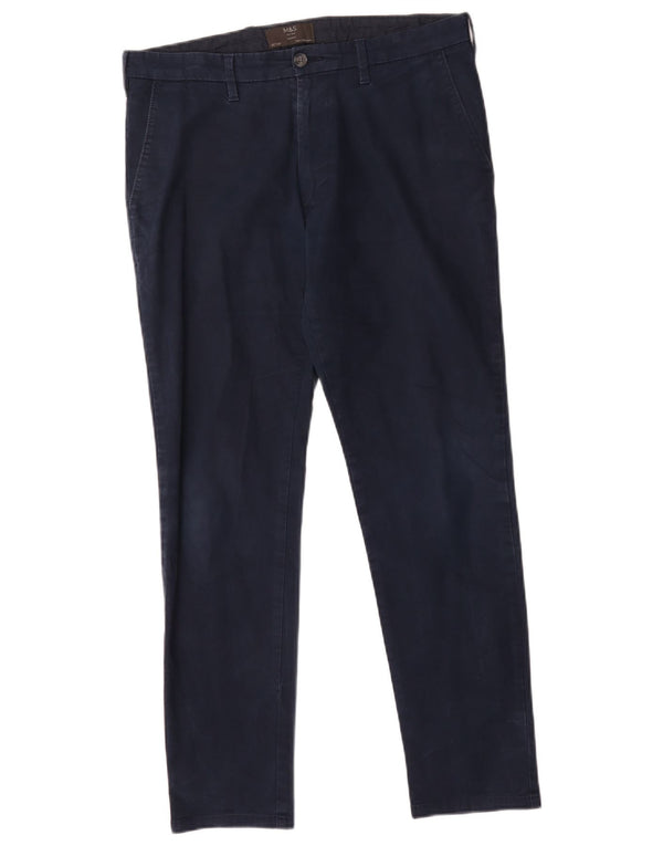 Marks & Spencer Mens Skinny Chino Trousers W32 L29 Navy Blue Cotton