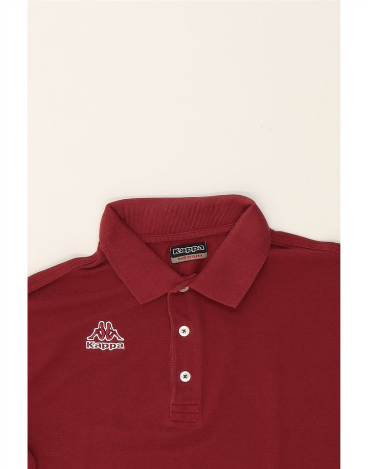 KAPPA Mens Long Sleeve Polo Shirt Medium Red Cotton Vintage Kappa and Second-Hand Kappa from Messina Hembry 