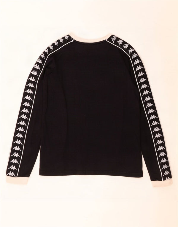 Kappa Womens Graphic Top Long Sleeve UK 10 Small Black Colourblock