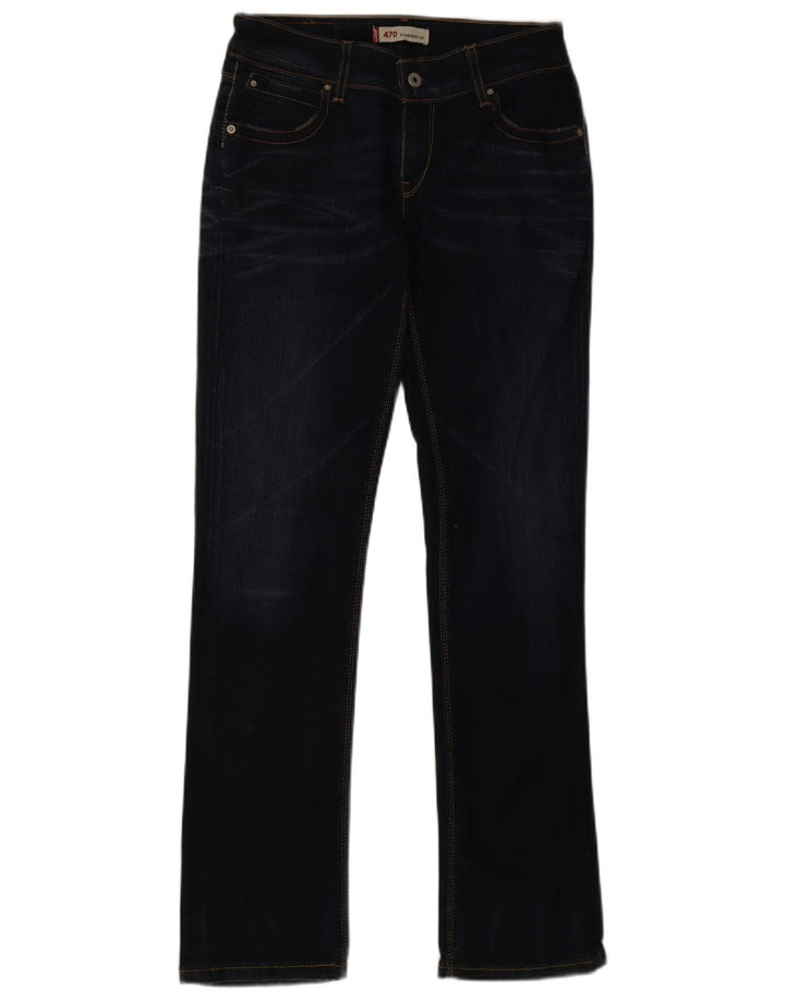 Levi's Womens 470 Straight Jeans W30 L33 Navy Blue