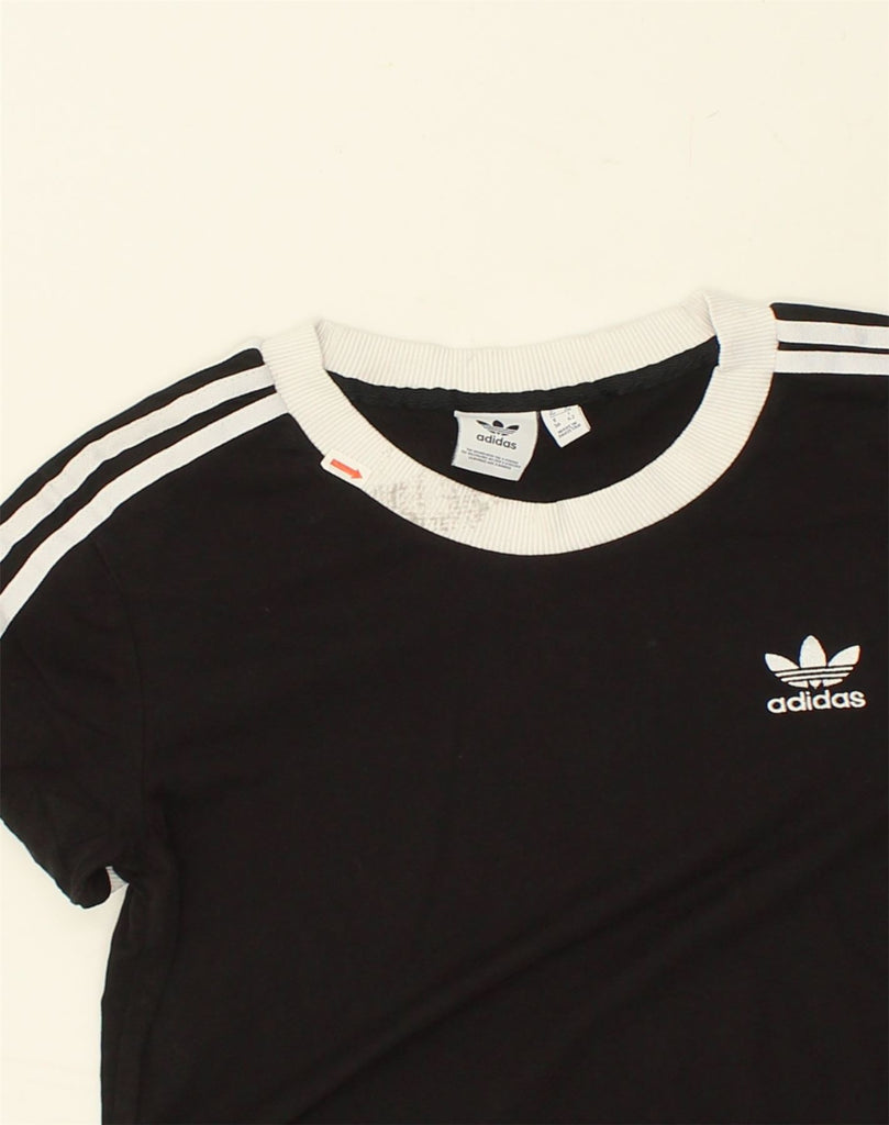 ADIDAS Womens T-Shirt Top UK 10 Small  Black Cotton | Vintage Adidas | Thrift | Second-Hand Adidas | Used Clothing | Messina Hembry 