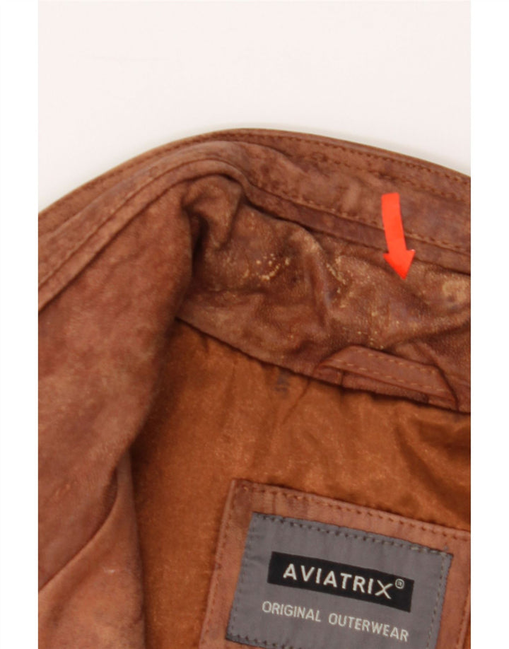 AVIATRIX Mens Suede Bomber Jacket UK 44  2XL Brown Leather Vintage Aviatrix and Second-Hand Aviatrix from Messina Hembry 