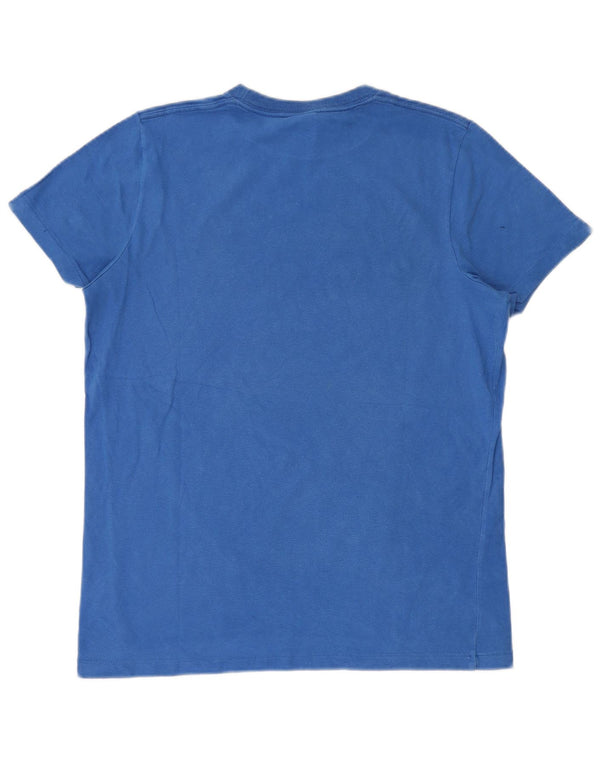 Hollister Mens Graphic T-Shirt Top Large Blue Cotton