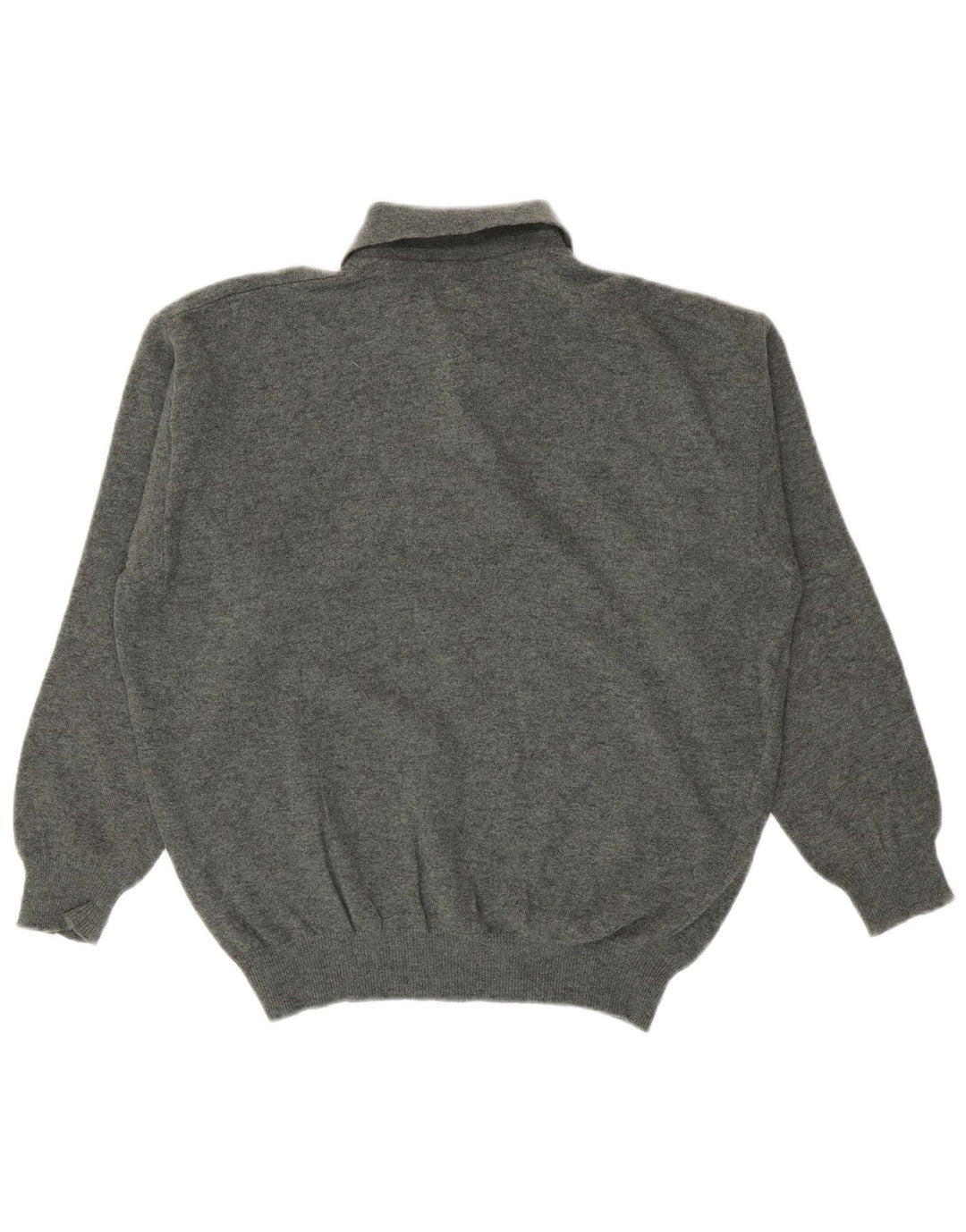 Benetton Mens Polo Neck Jumper Sweater Small Green Virgin Wool