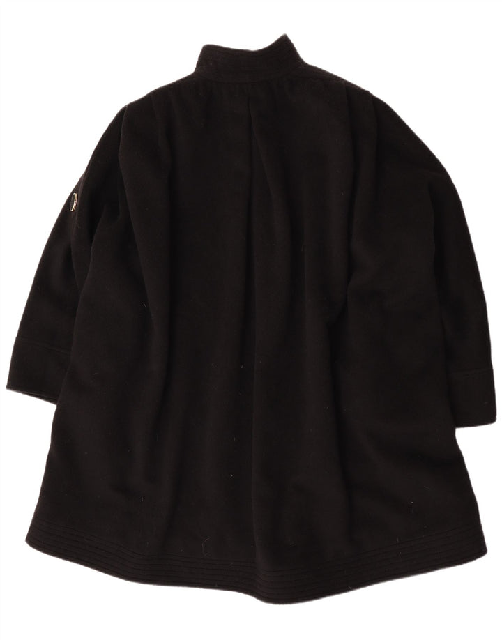 Vintage Womens Oversized Overcoat UK 18 XL Black Alpaca Wool