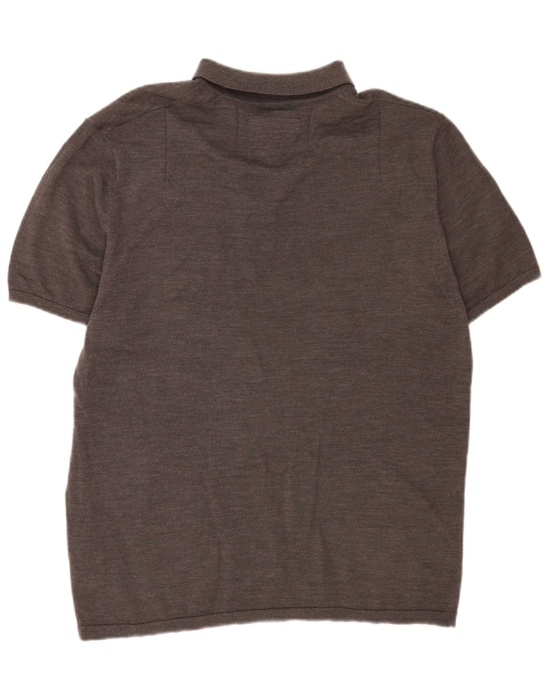 All Saints Mens Short Sleeve Polo Neck Jumper Sweater Large Grey