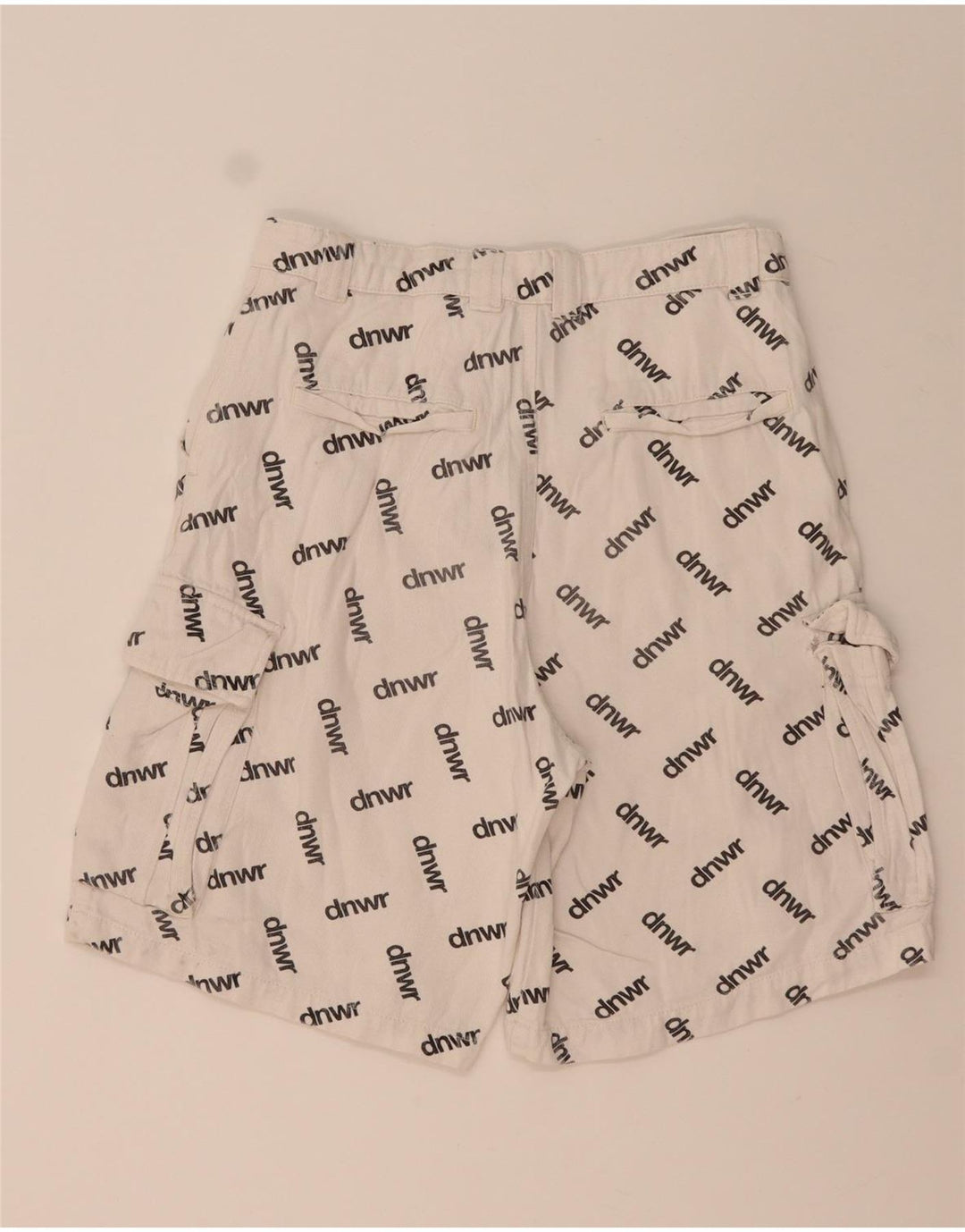 Zara Mens Graphic Cargo Shorts EU 38 Small W30  White